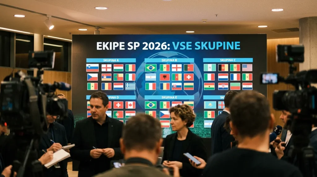 Tabela vseh 48 ekip SP 2026 razvrščenih po skupinah od A do L